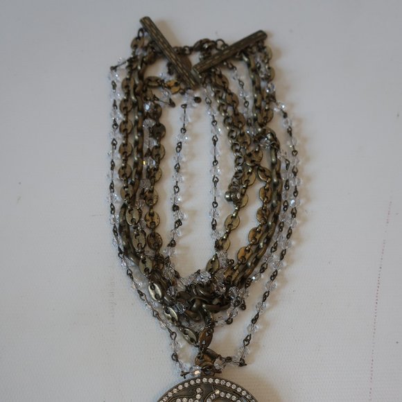 TOMMASSINI EMBELLISHED MEDALLION CHOKER NECKLACE * - Picture 3 of 8